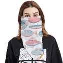 Hand-drawn-seamless-pattern-with-cute-fishes-doodle-style-pink-blue-colors Face Covering Bandana (Triangle) View1