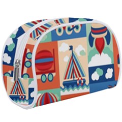 Toy-transport-cartoon-seamless-pattern-with-airplane-aerostat-sail-yacht-vector-illustration Make Up Case (large) by Jancukart