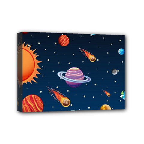 Background-template-with-bright-stars-dark-sky Mini Canvas 7  X 5  (stretched)