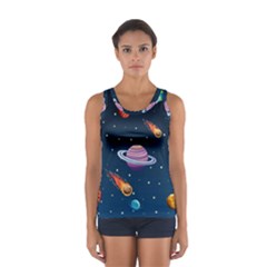 Background-template-with-bright-stars-dark-sky Sport Tank Top 