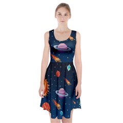 Background-template-with-bright-stars-dark-sky Racerback Midi Dress