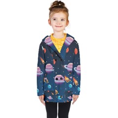 Background-template-with-bright-stars-dark-sky Kids  Double Breasted Button Coat