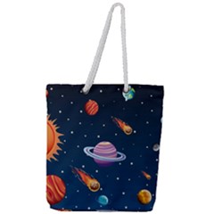 Background-template-with-bright-stars-dark-sky Full Print Rope Handle Tote (large)