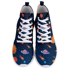 Background-template-with-bright-stars-dark-sky Men s Lightweight High Top Sneakers