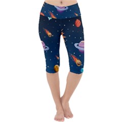 Background-template-with-bright-stars-dark-sky Lightweight Velour Cropped Yoga Leggings