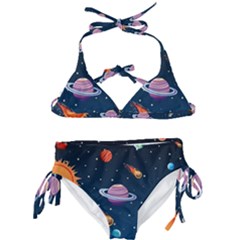 Background-template-with-bright-stars-dark-sky Kids  Classic Bikini Set by Jancukart