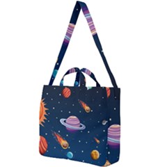 Background-template-with-bright-stars-dark-sky Square Shoulder Tote Bag