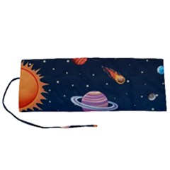 Background-template-with-bright-stars-dark-sky Roll Up Canvas Pencil Holder (s)