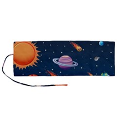 Background-template-with-bright-stars-dark-sky Roll Up Canvas Pencil Holder (m)