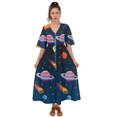 Background-template-with-bright-stars-dark-sky Kimono Sleeve Boho Dress