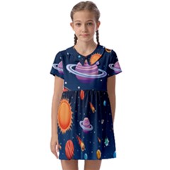 Background-template-with-bright-stars-dark-sky Kids  Asymmetric Collar Dress