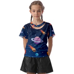 Background-template-with-bright-stars-dark-sky Kids  Front Cut Tee