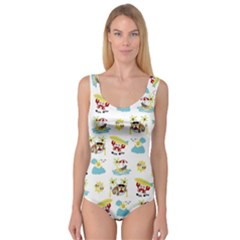 Vector-pattern-with-funny-animals-cartoon-summer-holiday-beach Princess Tank Leotard  by Jancukart