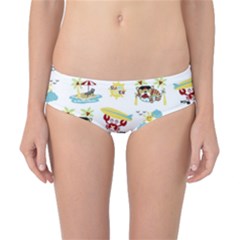 Vector-pattern-with-funny-animals-cartoon-summer-holiday-beach Classic Bikini Bottoms