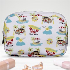 Vector-pattern-with-funny-animals-cartoon-summer-holiday-beach Make Up Pouch (small)