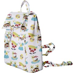 Vector-pattern-with-funny-animals-cartoon-summer-holiday-beach Buckle Everyday Backpack