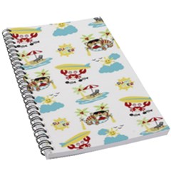 Vector-pattern-with-funny-animals-cartoon-summer-holiday-beach 5 5  X 8 5  Notebook