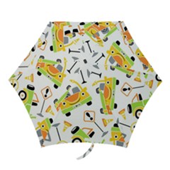 Seamless-pattern-vector-illustration-vehicles-cartoon Mini Folding Umbrellas