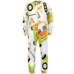 Seamless-pattern-vector-illustration-vehicles-cartoon Onepiece Jumpsuit (men)