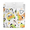 Seamless-pattern-vector-illustration-vehicles-cartoon Duvet Cover Double Side (Full/ Double Size) View1