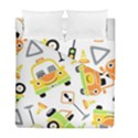 Seamless-pattern-vector-illustration-vehicles-cartoon Duvet Cover Double Side (Full/ Double Size) View2