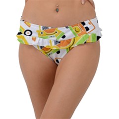 Seamless-pattern-vector-illustration-vehicles-cartoon Frill Bikini Bottom