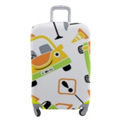 Seamless-pattern-vector-illustration-vehicles-cartoon Luggage Cover (small) by Jancukart