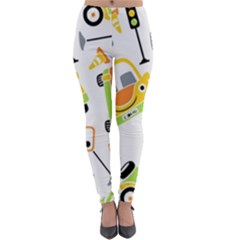 Seamless-pattern-vector-illustration-vehicles-cartoon Lightweight Velour Leggings