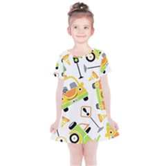 Seamless-pattern-vector-illustration-vehicles-cartoon Kids  Simple Cotton Dress