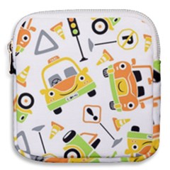 Seamless-pattern-vector-illustration-vehicles-cartoon Mini Square Pouch