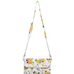 Seamless-pattern-vector-illustration-vehicles-cartoon Mini Crossbody Handbag