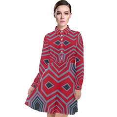 Abstract Pattern Geometric Backgrounds  Long Sleeve Chiffon Shirt Dress by Eskimos