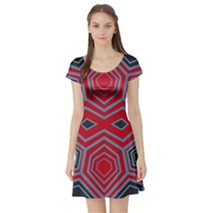 Abstract Pattern Geometric Backgrounds  Short Sleeve Skater Dress by Eskimos