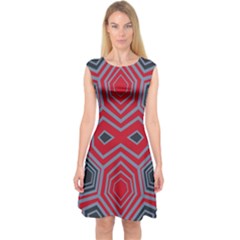 Abstract Pattern Geometric Backgrounds  Capsleeve Midi Dress by Eskimos