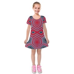 Abstract Pattern Geometric Backgrounds  Kids  Short Sleeve Velvet Dress by Eskimos