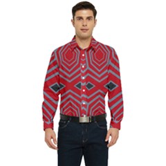 Abstract Pattern Geometric Backgrounds  Men s Long Sleeve  Shirt