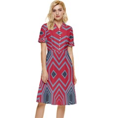 Abstract Pattern Geometric Backgrounds  Button Top Knee Length Dress by Eskimos