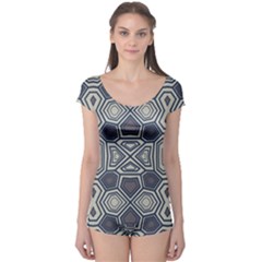 Abstract Pattern Geometric Backgrounds Boyleg Leotard  by Eskimos