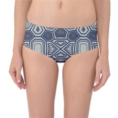 Abstract Pattern Geometric Backgrounds Mid-waist Bikini Bottoms by Eskimos