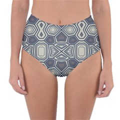 Abstract Pattern Geometric Backgrounds Reversible High-waist Bikini Bottoms by Eskimos