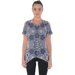 Abstract Pattern Geometric Backgrounds Cut Out Side Drop Tee by Eskimos