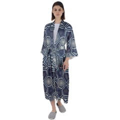 Abstract Pattern Geometric Backgrounds Maxi Satin Kimono by Eskimos