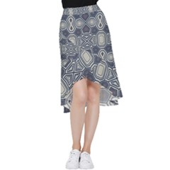 Abstract Pattern Geometric Backgrounds Frill Hi Low Chiffon Skirt by Eskimos