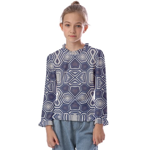 Abstract Pattern Geometric Backgrounds Kids  Frill Detail Tee by Eskimos