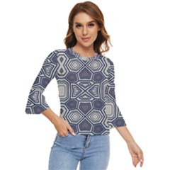 Abstract Pattern Geometric Backgrounds Bell Sleeve Top