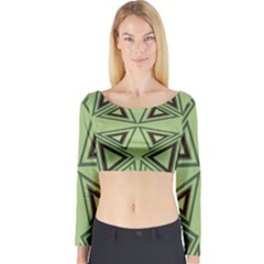 Abstract Pattern Geometric Backgrounds Long Sleeve Crop Top by Eskimos