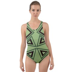 Abstract Pattern Geometric Backgrounds Cut-out Back One Piece Swimsuit by Eskimos