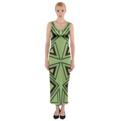 Abstract Pattern Geometric Backgrounds Fitted Maxi Dress by Eskimos