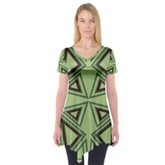 Abstract Pattern Geometric Backgrounds Short Sleeve Tunic  by Eskimos