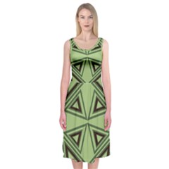 Abstract Pattern Geometric Backgrounds Midi Sleeveless Dress by Eskimos